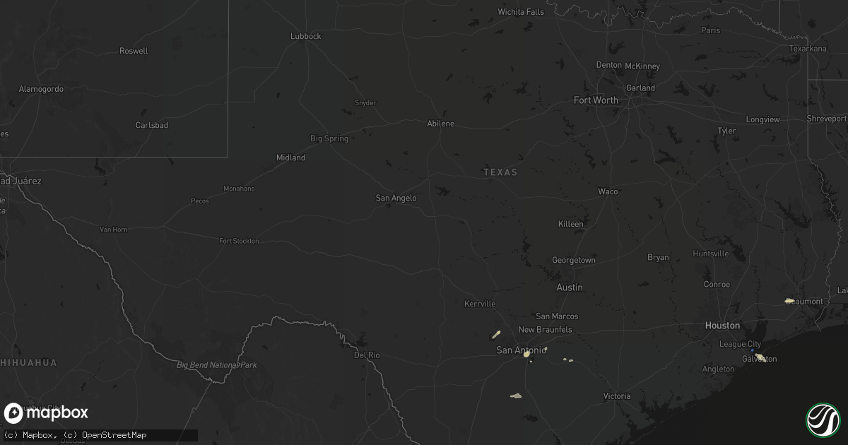 Hail map in Texas on March 8, 2026