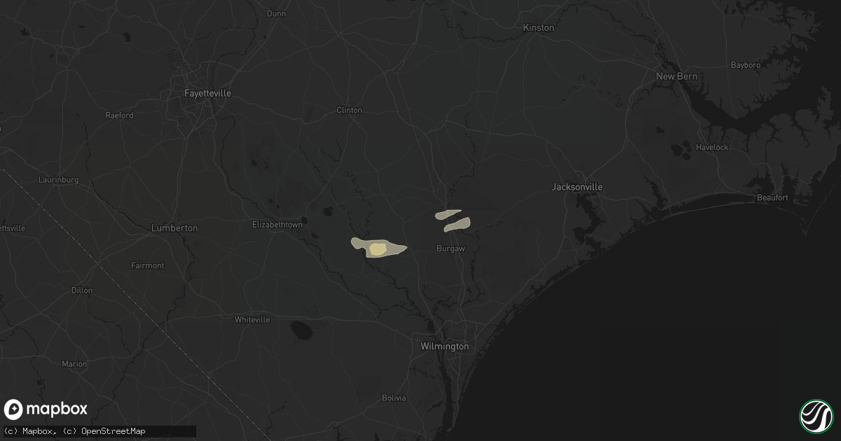 Hail map in Willard, NC on March 8, 2026