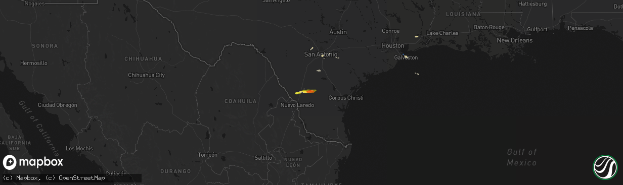 Hail map on March 8, 2026