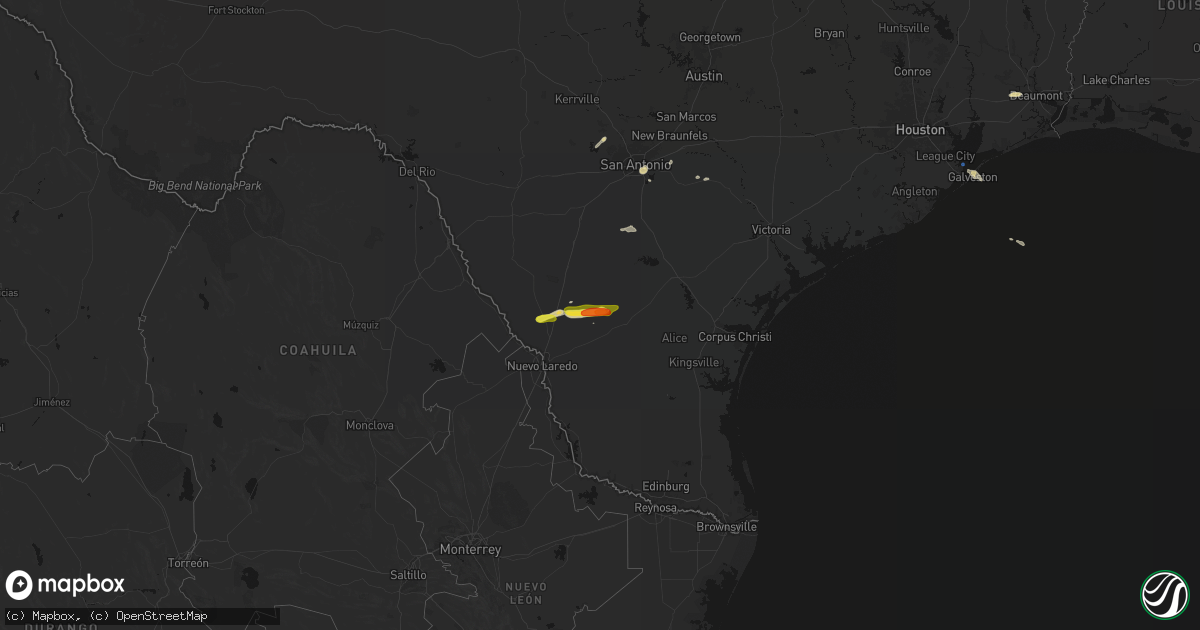 Hail map on March 8, 2026