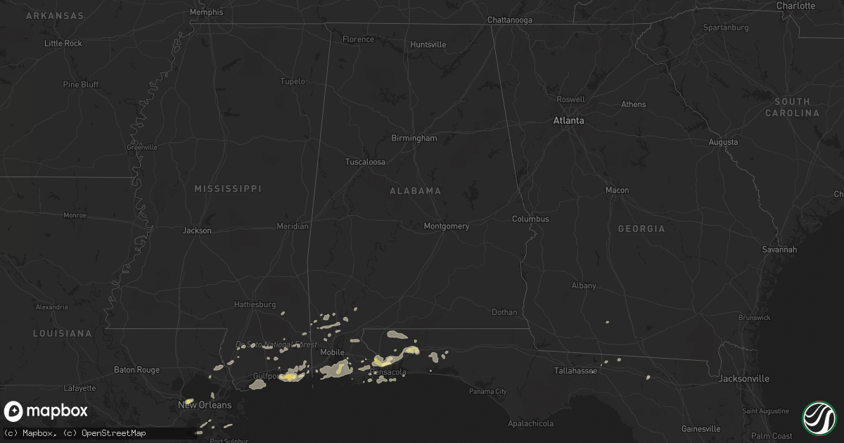 Hail map in Alabama on March 9, 2011