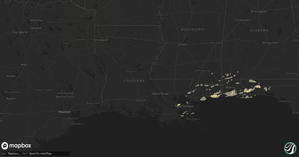 Hail map in Louisiana on March 9, 2011