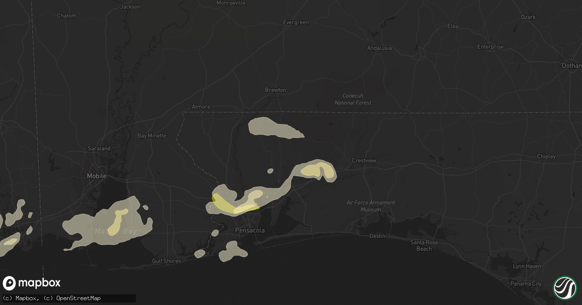 Hail map in Milton, FL on March 9, 2011