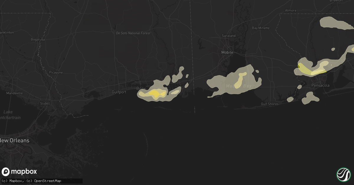 Hail map in Pascagoula, MS on March 9, 2011