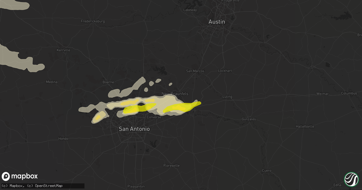 Hail map in New Braunfels, TX on March 9, 2013