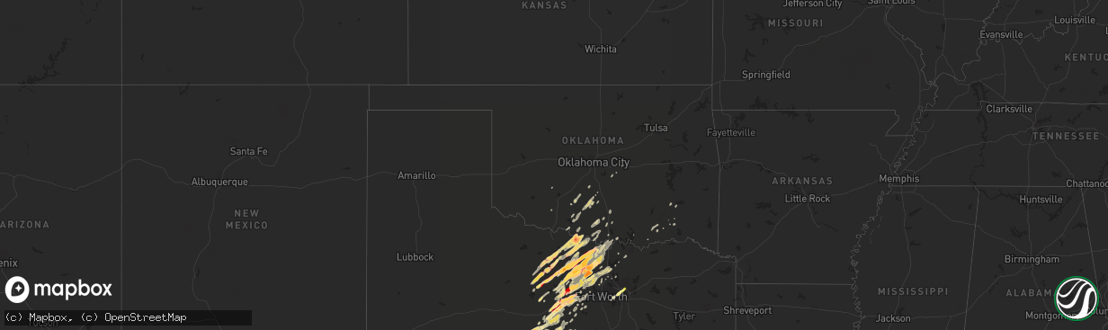 Hail map in Oklahoma on March 9, 2013