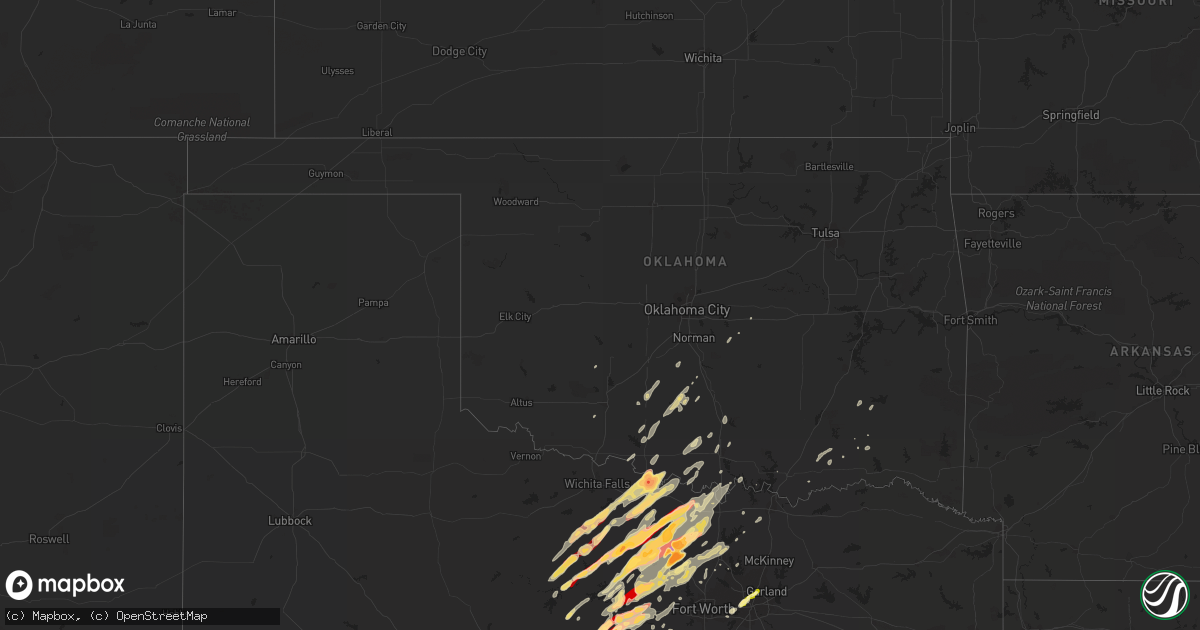 Hail map in Oklahoma on March 9, 2013