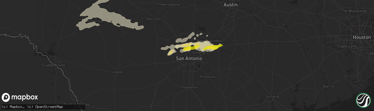 Hail map in San Antonio, TX on March 9, 2013
