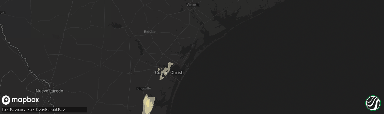 Hail map in Brownsville, TX on March 9, 2016