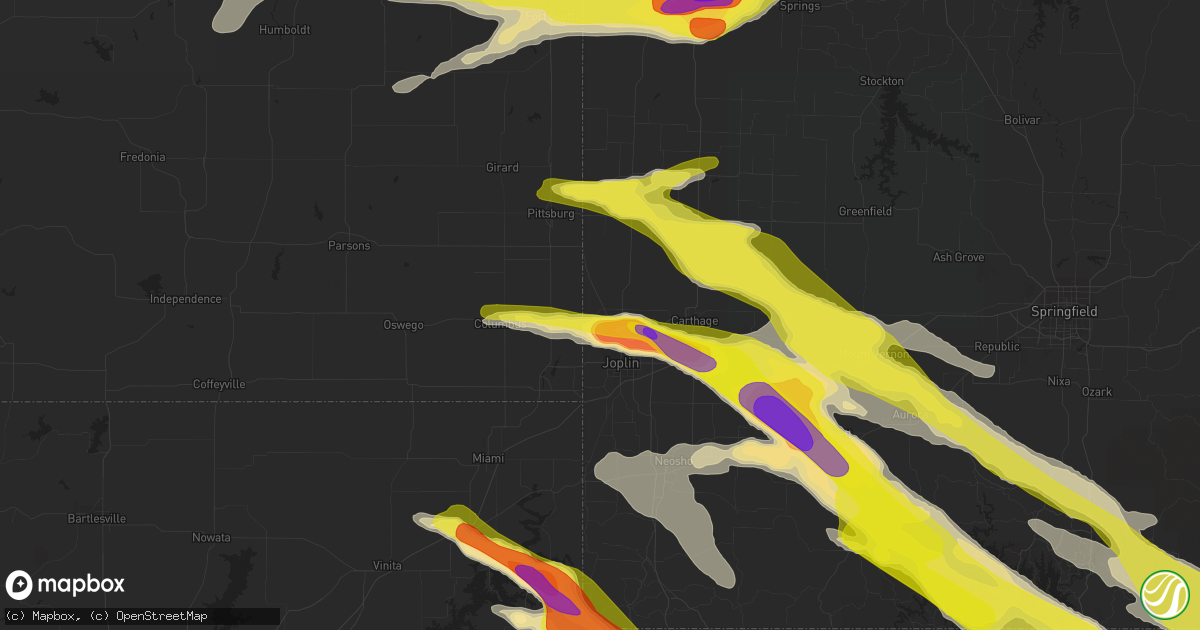 Hail map in Carl Junction, MO on March 9, 2017