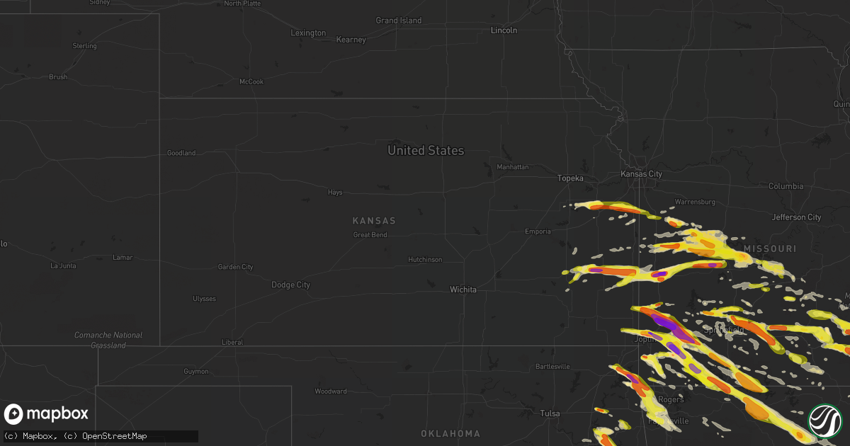 Hail map in Kansas on March 9, 2017
