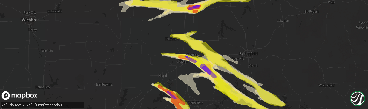 Hail map in Webb City, MO on March 9, 2017