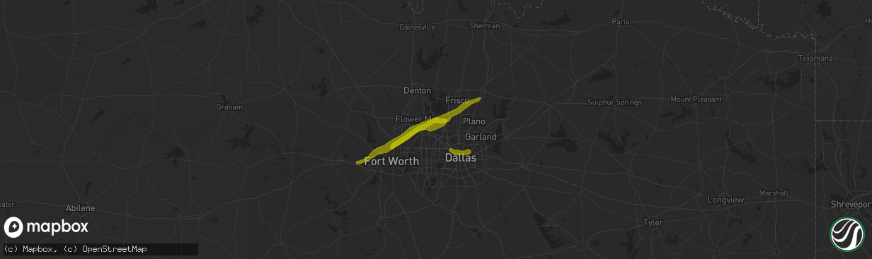 Hail map in Coppell, TX on March 9, 2019