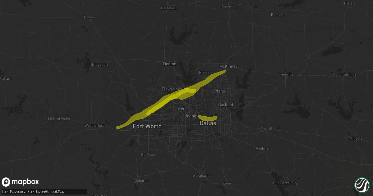 Hail map in Coppell, TX on March 9, 2019