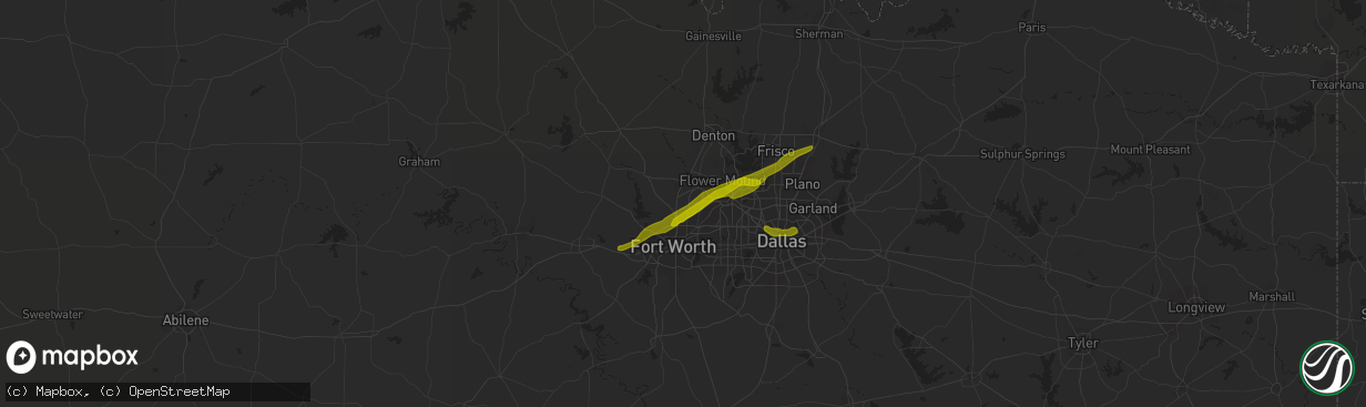 Hail map in Keller, TX on March 9, 2019