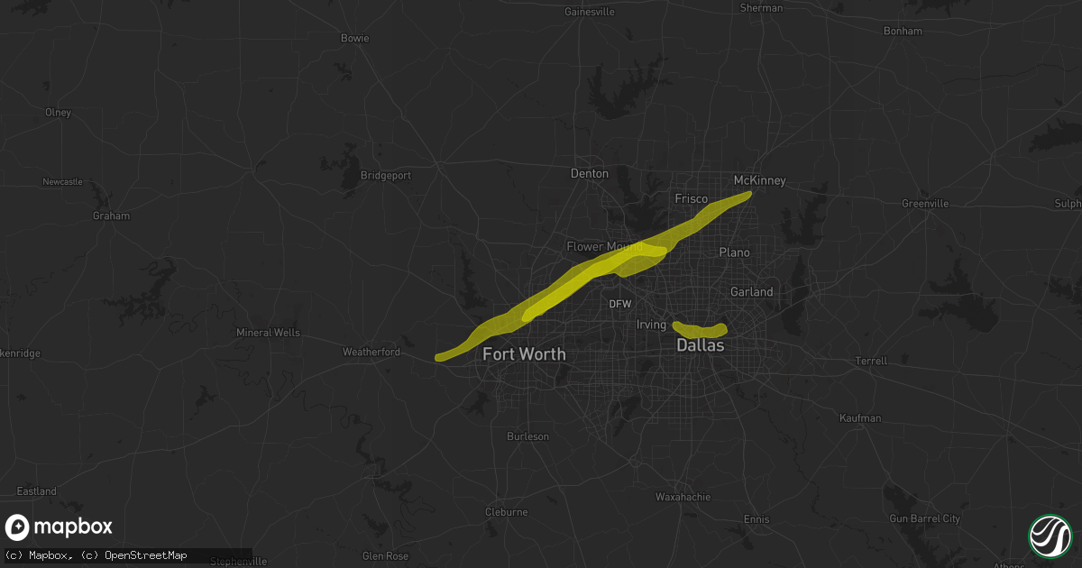 Hail map in Keller, TX on March 9, 2019