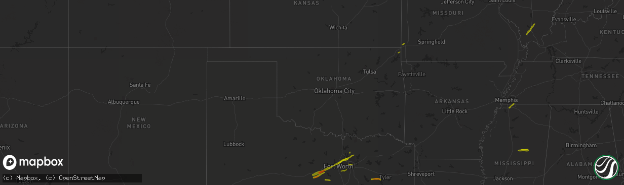 Hail map in Oklahoma on March 9, 2019