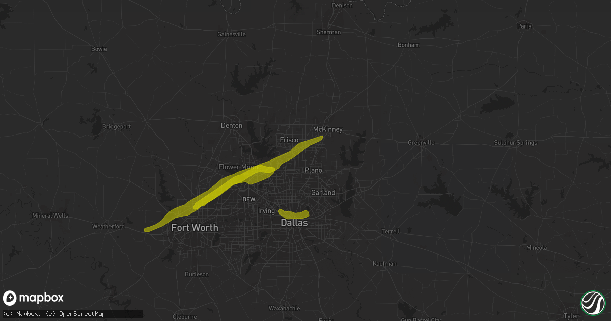 Hail map in Plano, TX on March 9, 2019