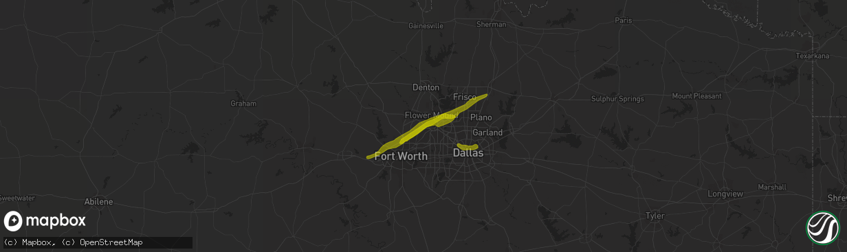 Hail map in Southlake, TX on March 9, 2019