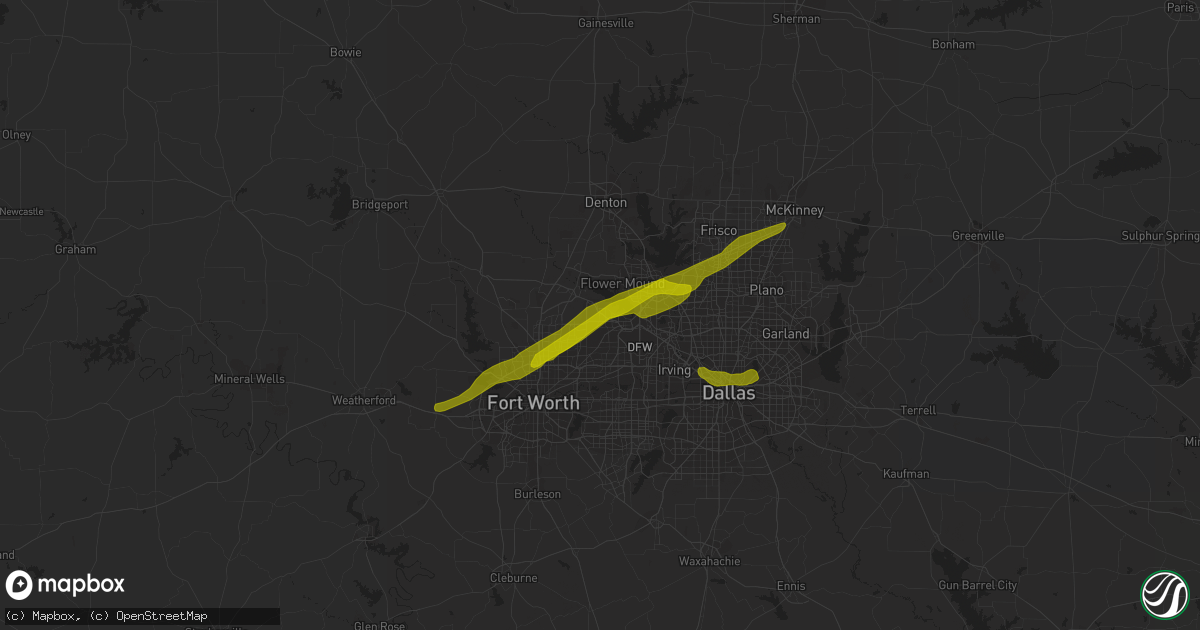 Hail map in Southlake, TX on March 9, 2019