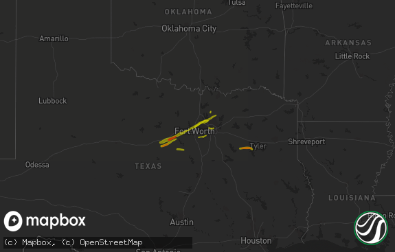 Hail map preview on 03-09-2019