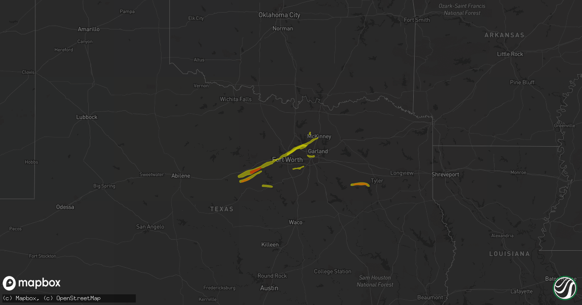 Hail map on March 9, 2019