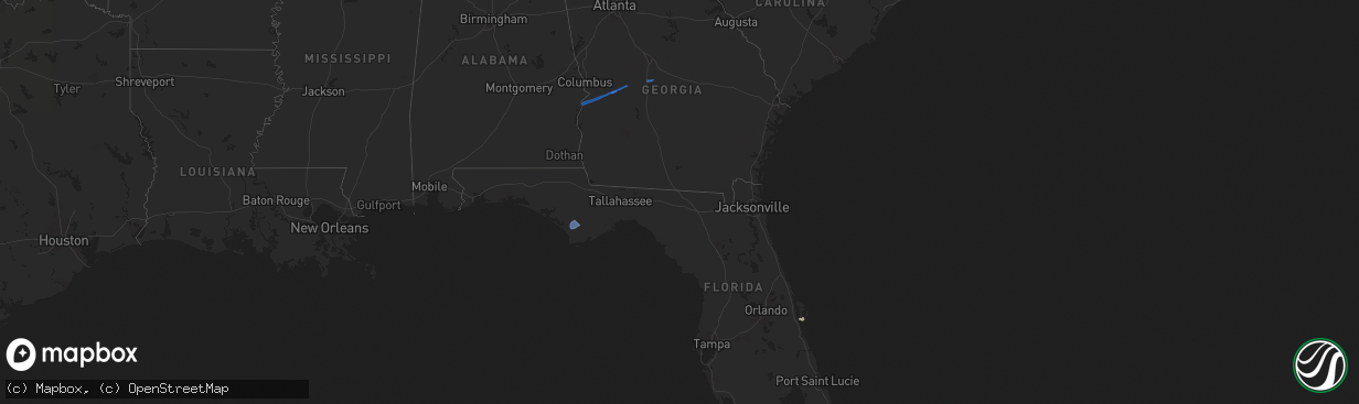 Hail map in Florida on March 9, 2022