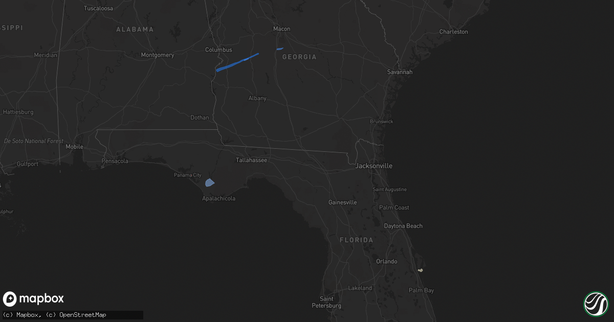 Hail map in Georgia on March 9, 2022