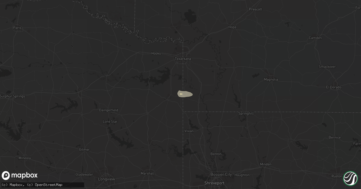 Hail map in Bloomburg, TX on March 9, 2023