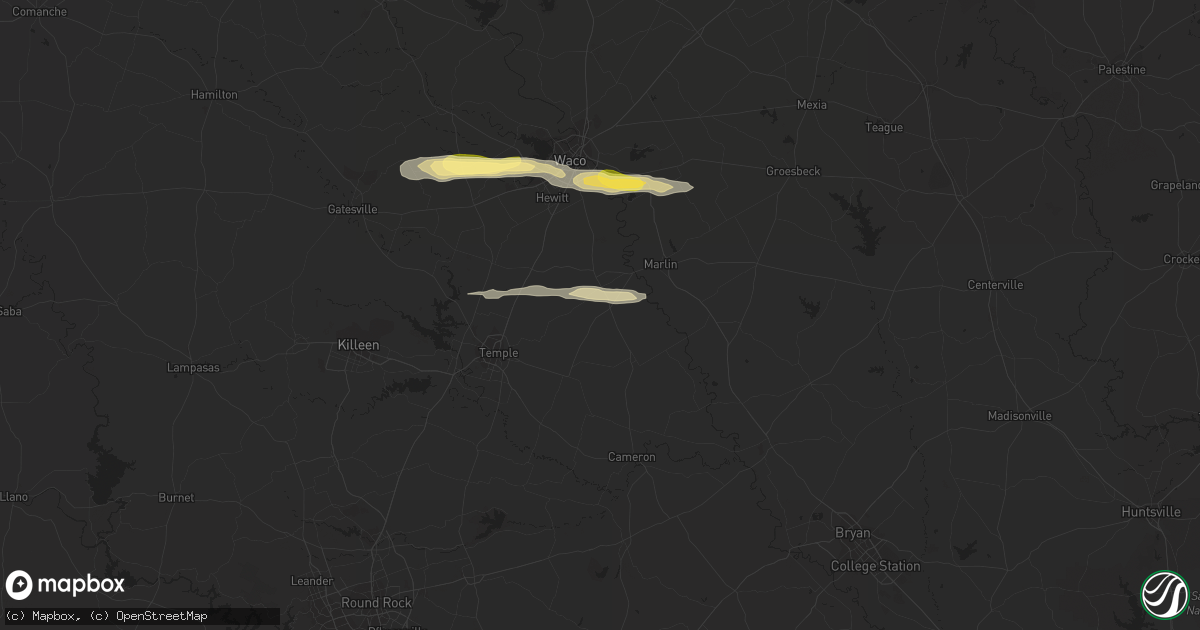 Hail map in Lott, TX on March 9, 2023
