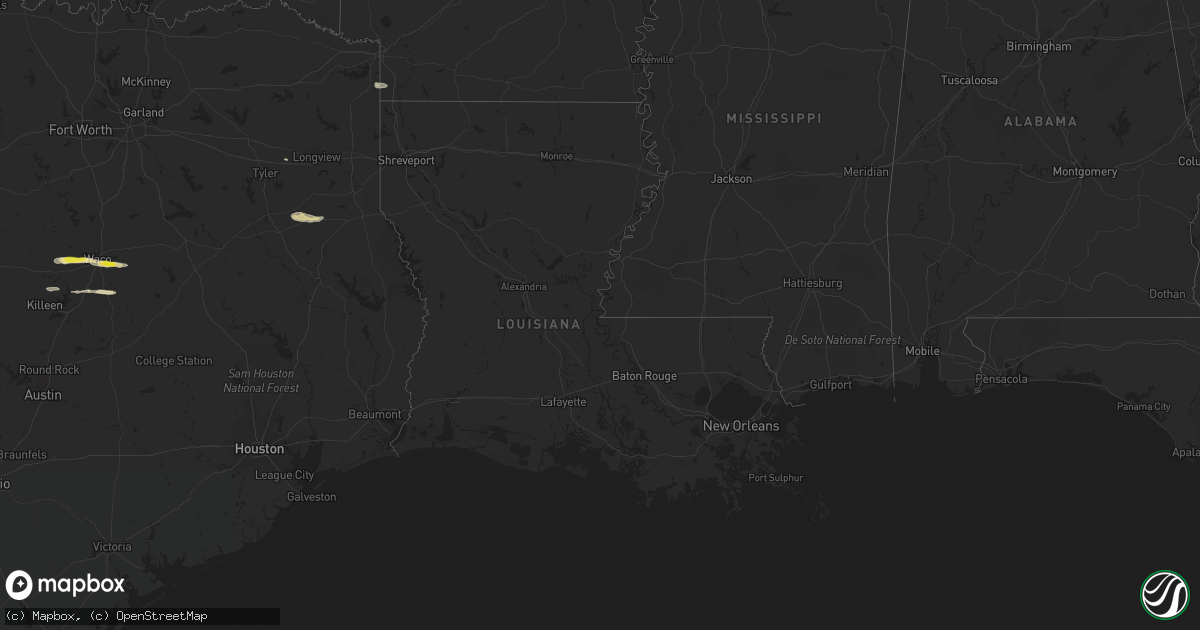 Hail map in Louisiana on March 9, 2023
