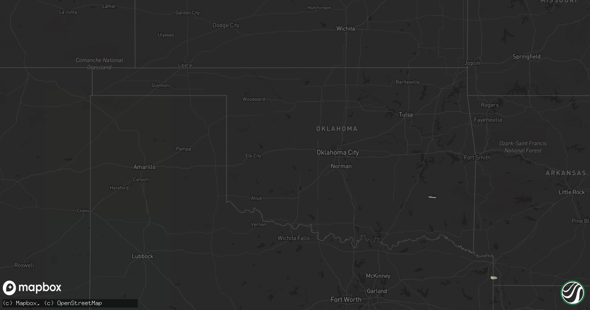 Hail map in Oklahoma on March 9, 2023