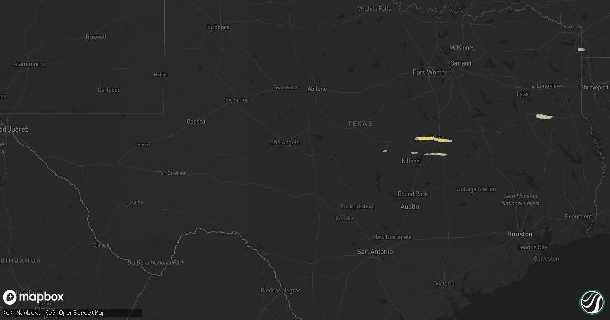 Hail map in Texas on March 9, 2023