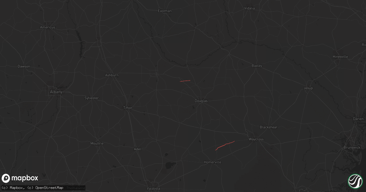 Hail map in Ambrose, GA on March 9, 2024