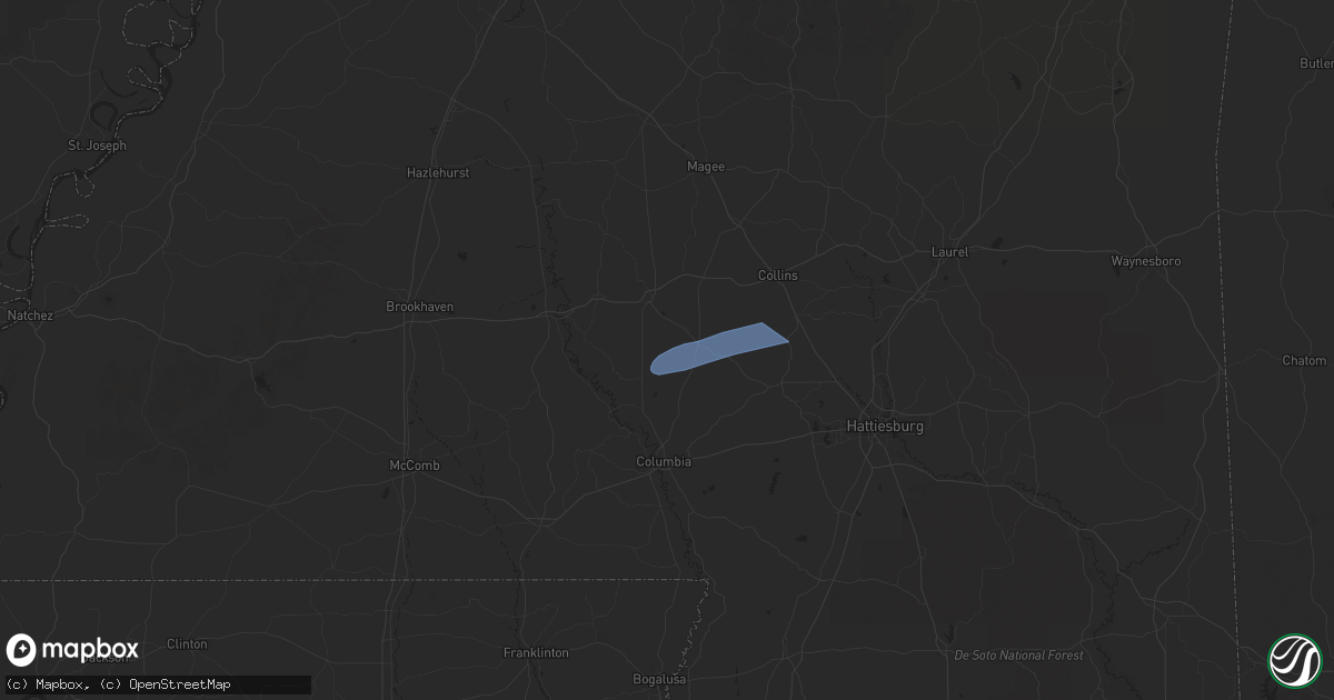 Hail map in Carson, MS on March 9, 2025