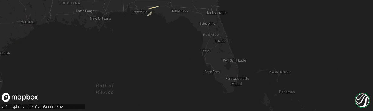 Hail map in Florida on March 9, 2025