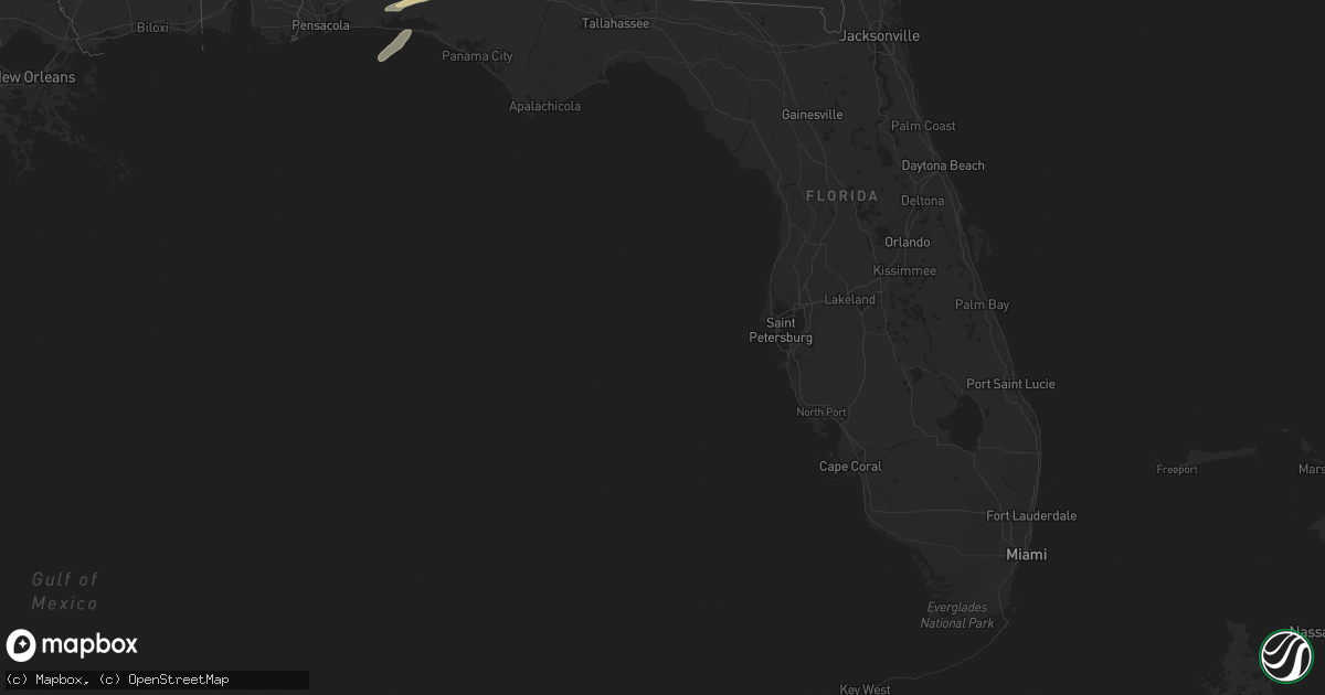 Hail map in Florida on March 9, 2025
