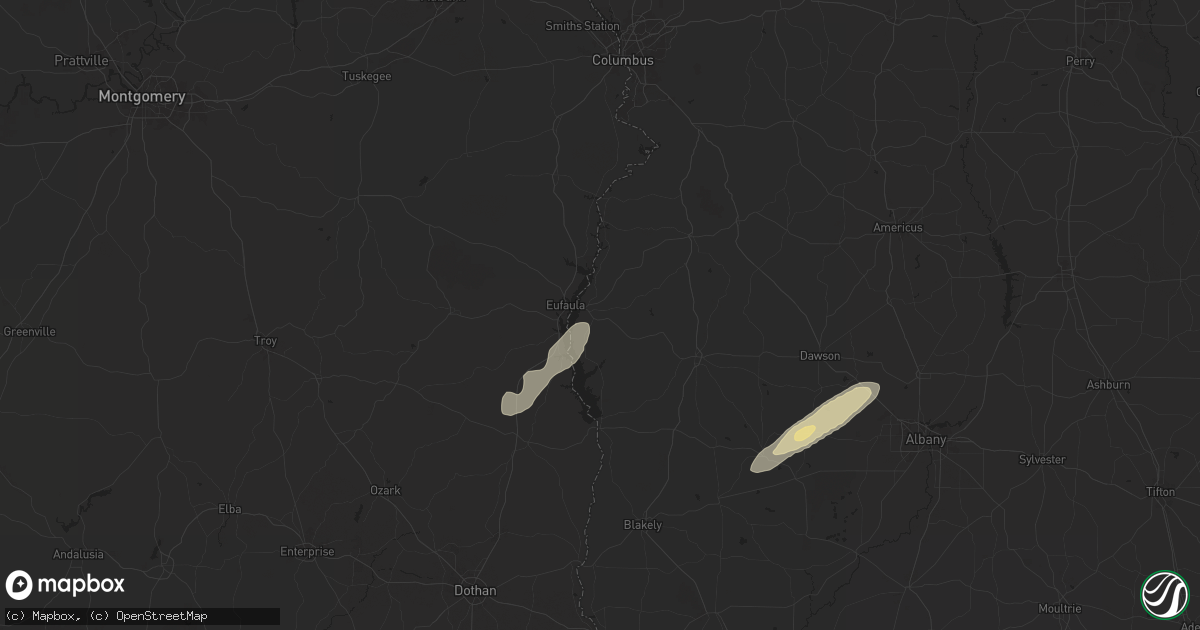 Hail map in Georgetown, GA on March 9, 2025
