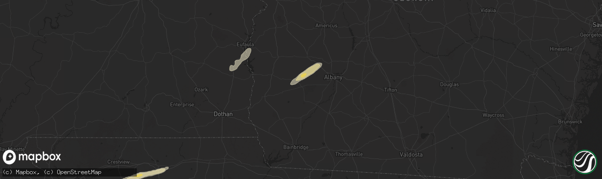 Hail map in Leary, GA on March 9, 2025