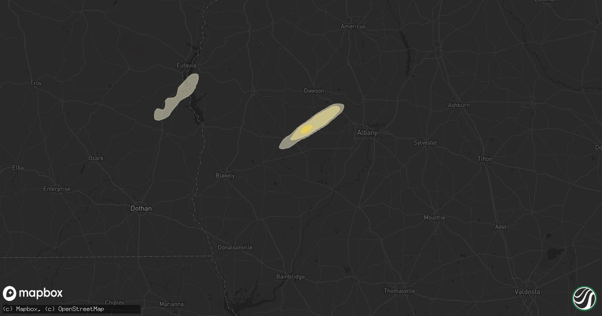 Hail map in Leary, GA on March 9, 2025