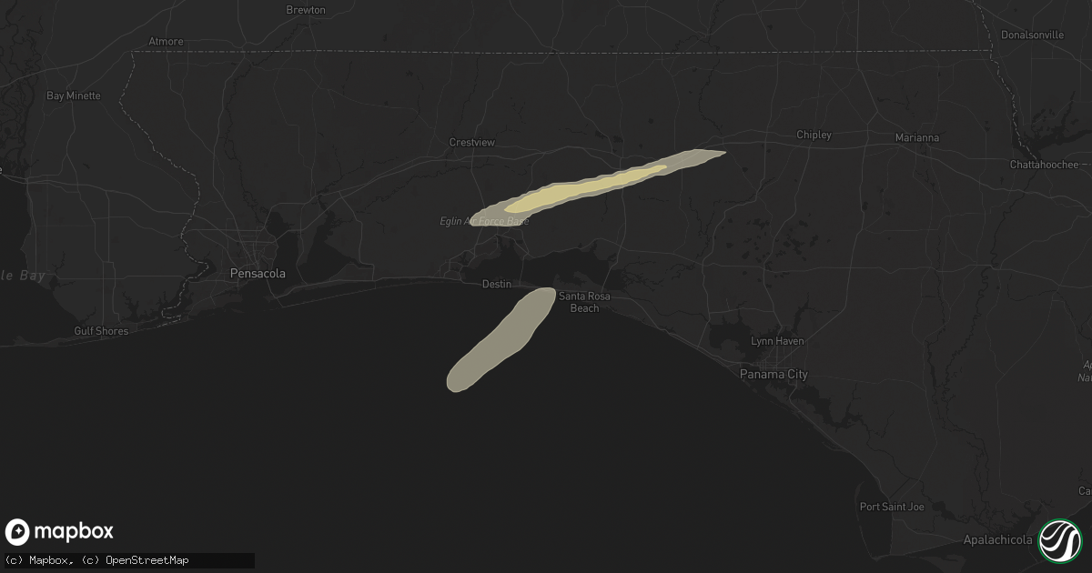 Hail map in Miramar Beach, FL on March 9, 2025