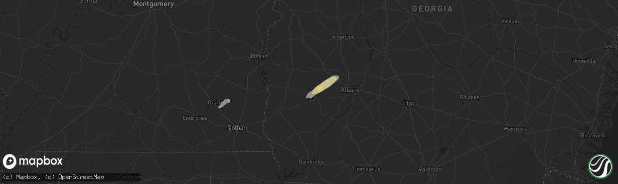 Hail map in Morgan, GA on March 9, 2025