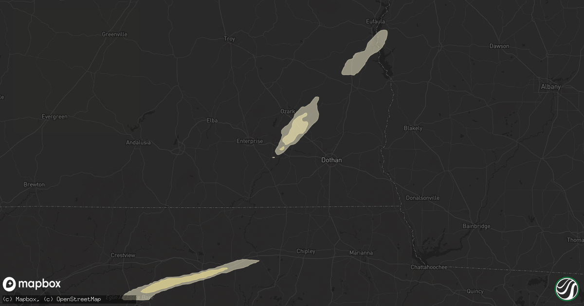 Hail map in Newton, AL on March 9, 2025