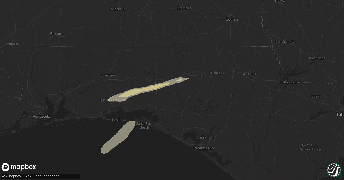 Hail map in Ponce De Leon, FL on March 9, 2025