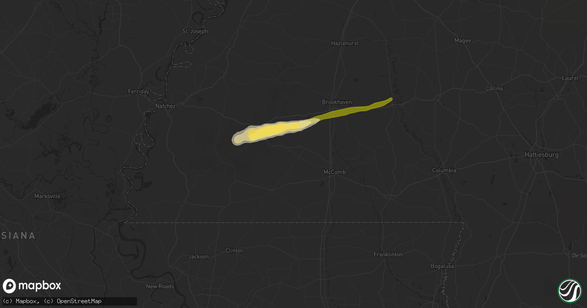 Hail map in Smithdale, MS on March 9, 2025