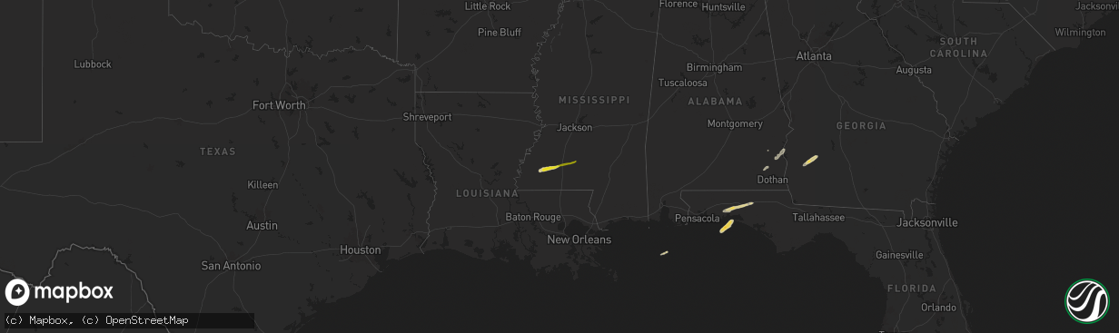 Hail map on March 9, 2025