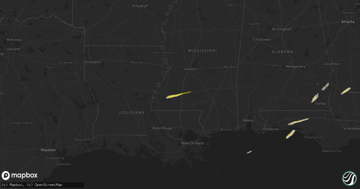 Hail map on March 9, 2025