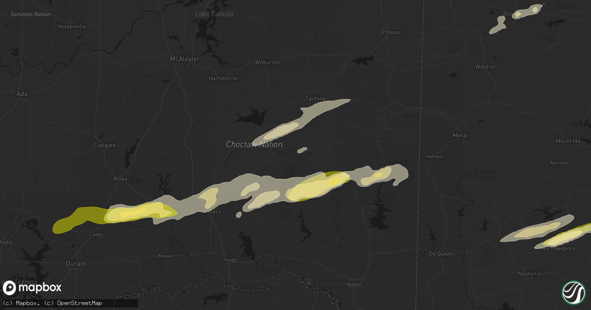 Hail map in Nashoba, OK on March 9, 2026