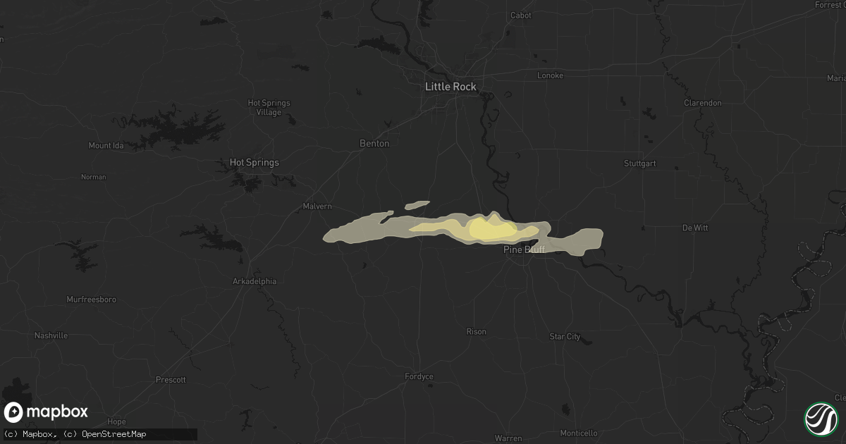 Hail map in Sheridan, AR on March 9, 2026