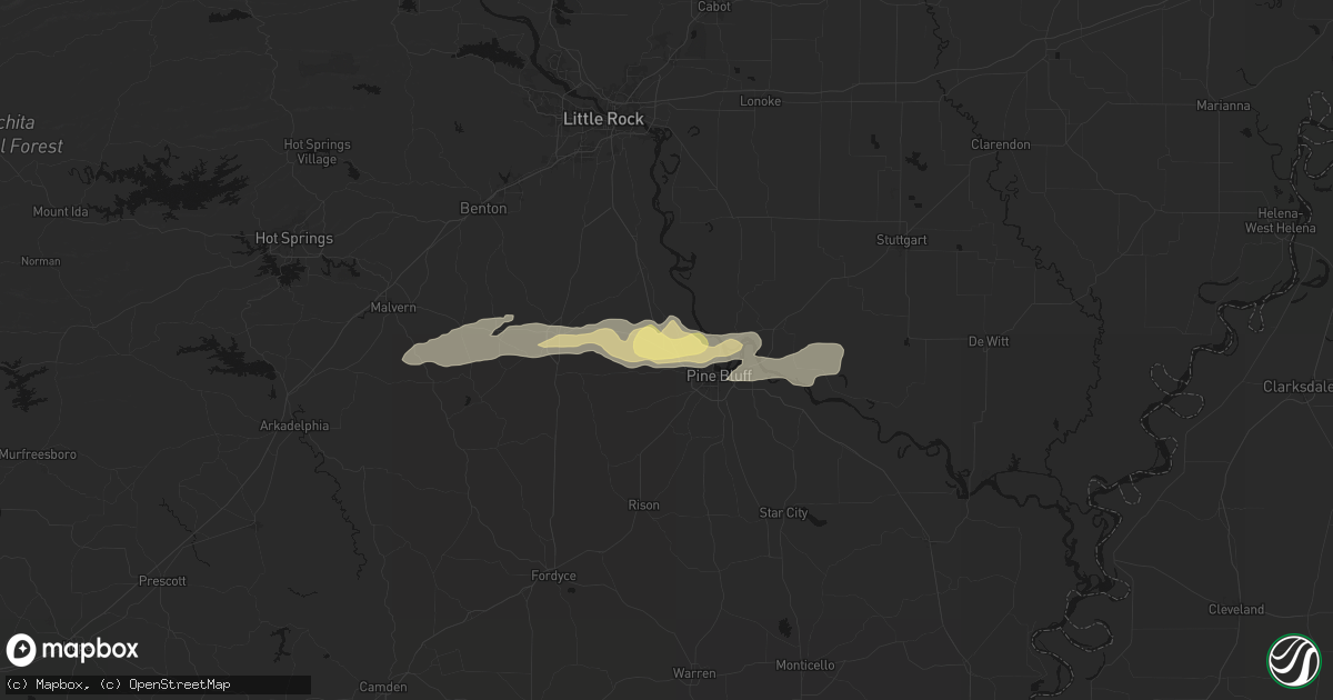 Hail map in White Hall, AR on March 9, 2026